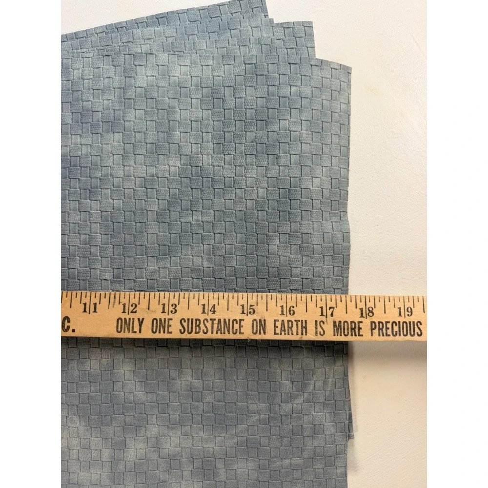 Faux Leather placemats OS Slate Blue Grey Y2K Woven Textured 4pc Set